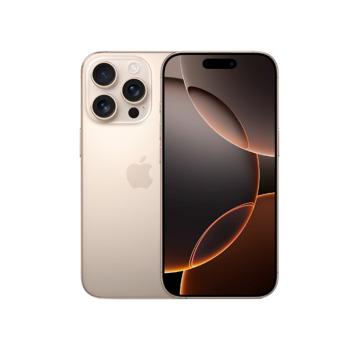 IP16 PRO - Desert Titanium 1 Apple iPhone 16 Pro Desert Titanium Font and Rear View